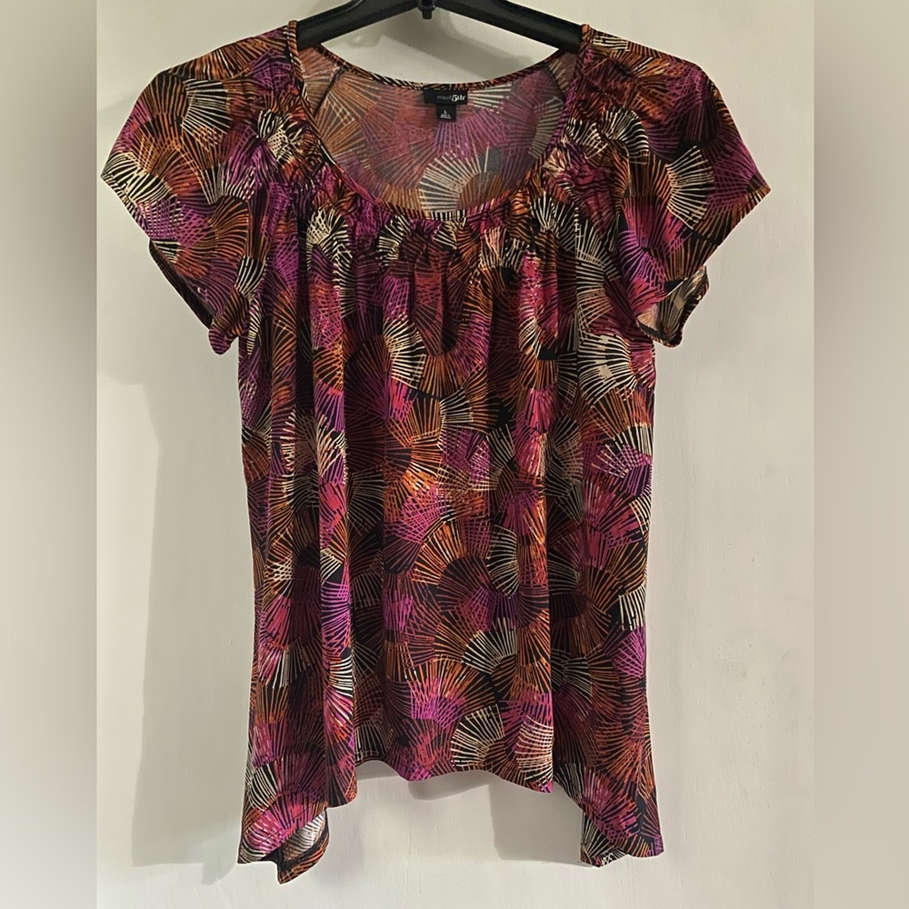 East 5th Vibrant Pink and Orange Blouse